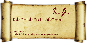 Kürtösi János névjegykártya